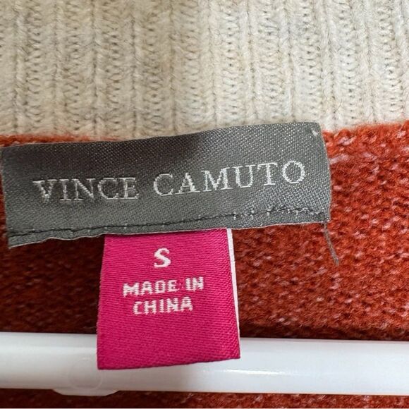 Vince Camuto Colorblock Sweater Brown Oatmeal Terra Cotta Size Small - Picture 4 of 5